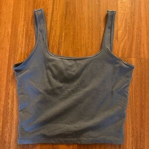 Hollister Ribbed Charcoal Tank Top